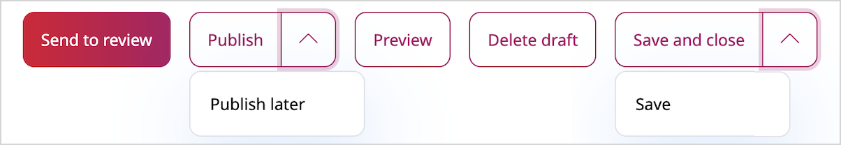 Publishing options Publishing options